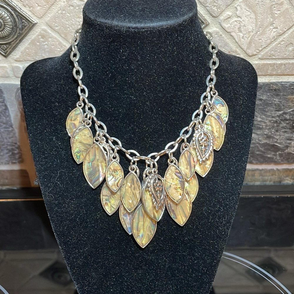 Monterey necklace premier designs jewelry reversible mother-of-pearl on one side
